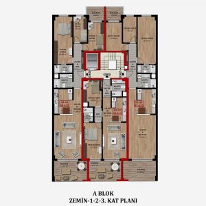 A Blok Zemin-1-2-3. Kat